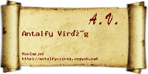 Antalfy Virág névjegykártya